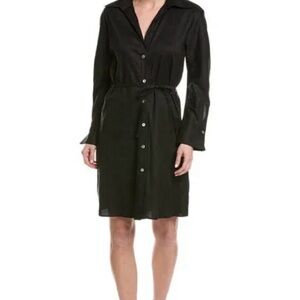NWT Vince Women’s Black Tie Back Button Down Shirt Dress S